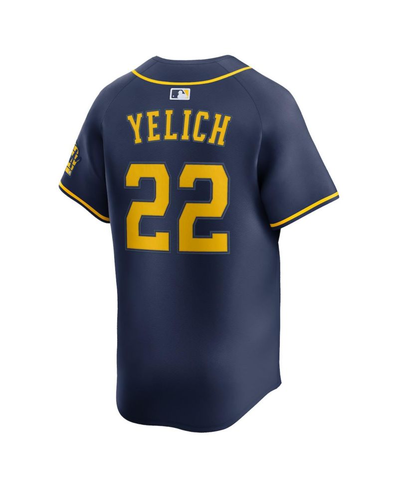 Men's Christian Yelich Navy Milwaukee Brewers Alternate Limited Jersey