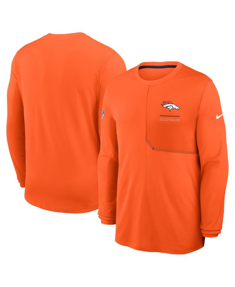 Men's Orange Denver Broncos Sideline Coaches UV Dri-FIT Long Sleeve T-Shirt