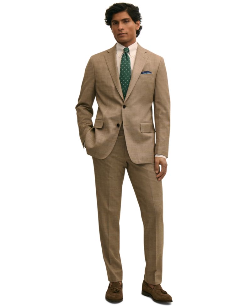 Мужской клетчатый стрейчевый пиджак классического покроя от Brooks Brothers