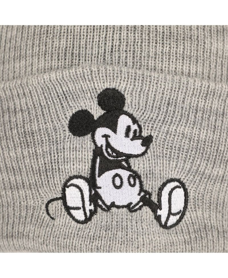 Men's Mickey Mouse Embroidery Acrylic Knit Standard Cuff Beanie