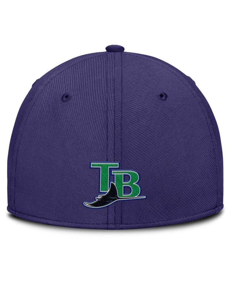 Men's Gray/Purple Tampa Bay Rays Rise Swoosh Performance Flex Hat