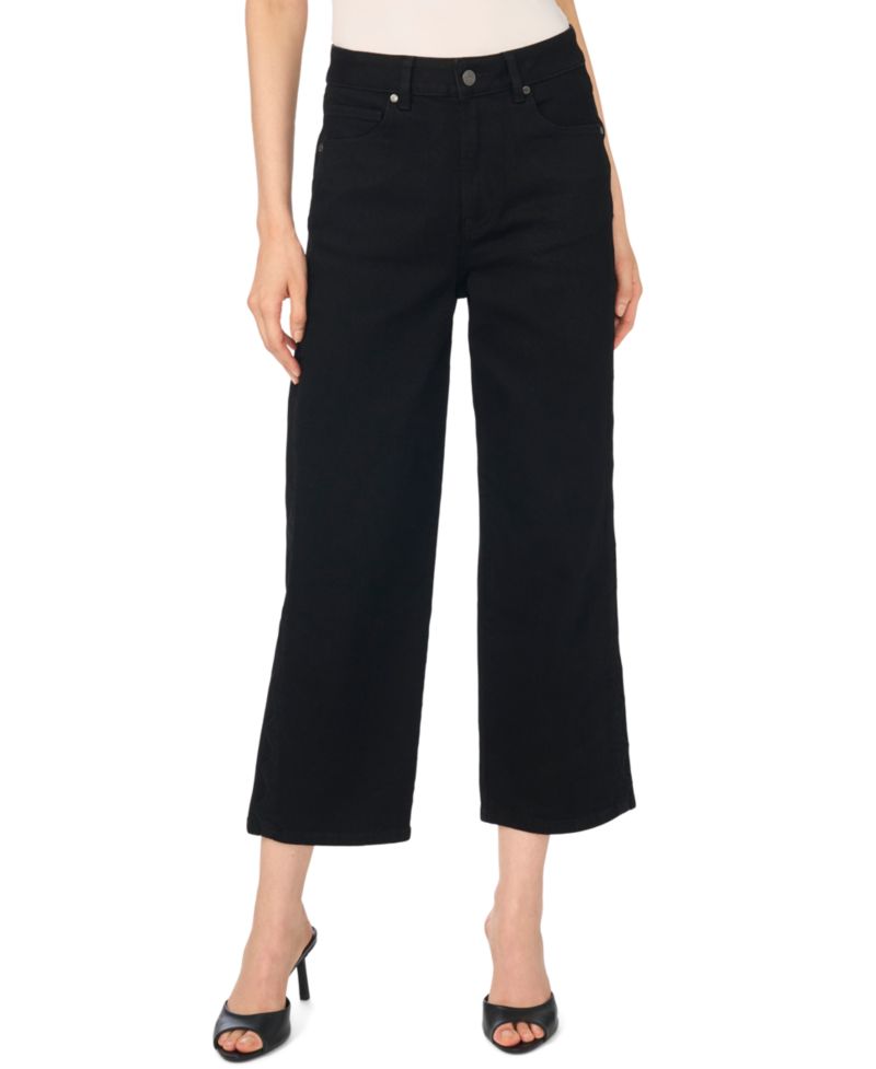 Women's High-Waisted Scallop-Detail Straight Jeans