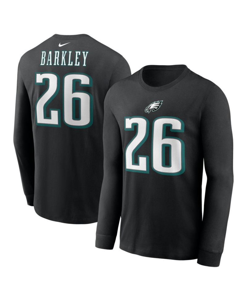 Men's Philadelphia Eagles Saquon Barkley Long Sleeve Crewneck T-Shirt