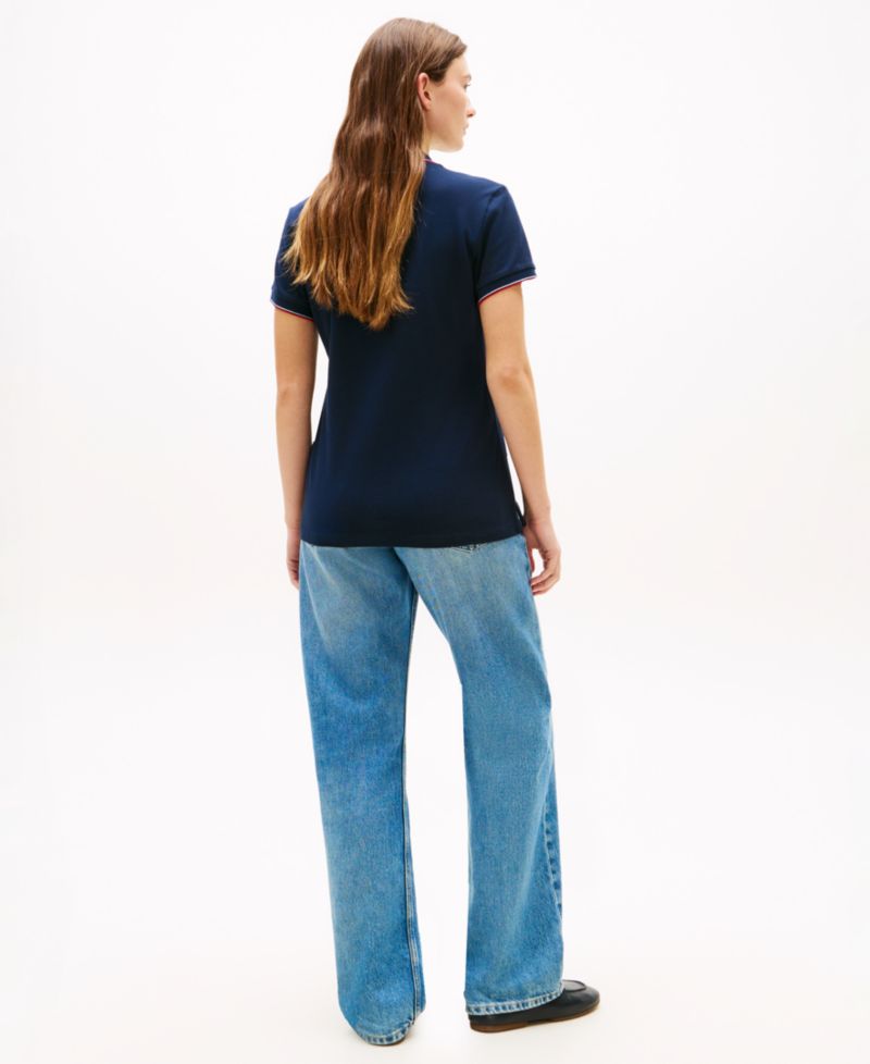 Women's Johnny Collar Short-Sleeve Polo T-Shirt