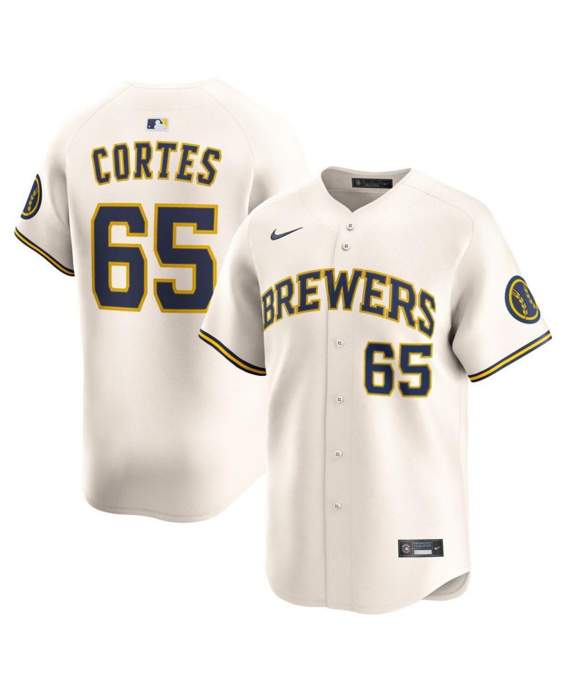 Men's Nestor Cortes Cream Milwaukee Brewers Home Limited Player Jersey