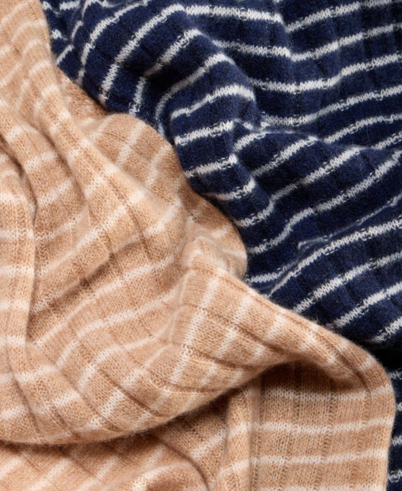 Ribbed Cashmere Muffler Scarf