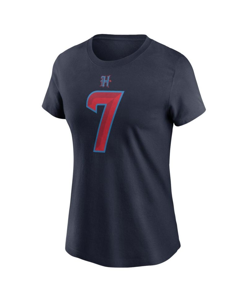 Women's C.J. Stroud Navy Houston Texans Player Name & Number T-Shirt