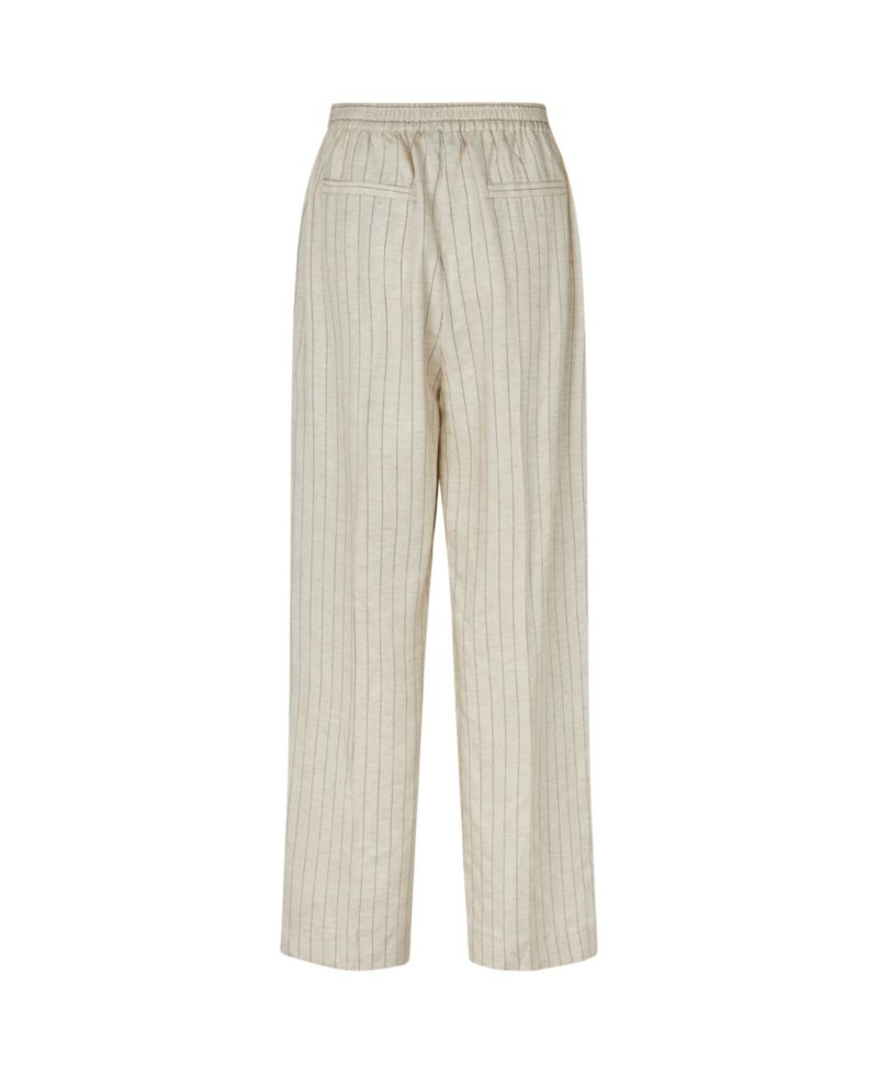 Women's Mapippie Linen-Blend Pinstripe Wide-Leg Trousers