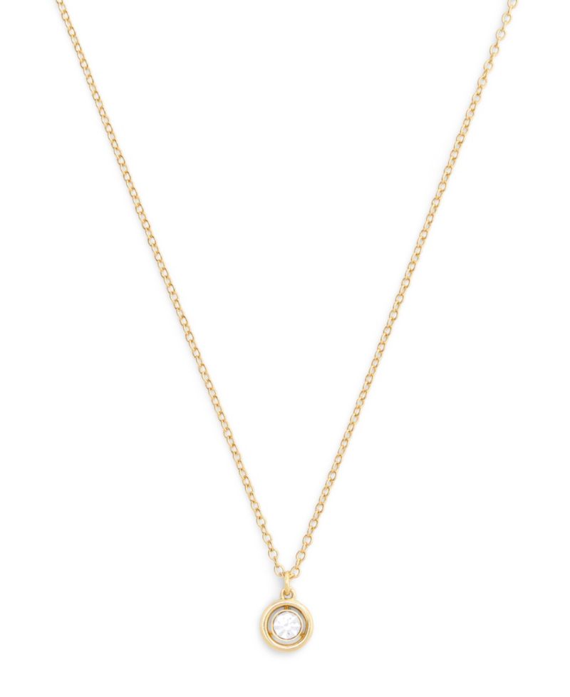 Faux Stone Halo Circle Pendant Necklace