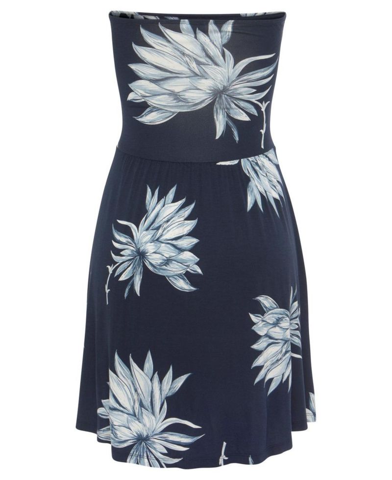 Women's Strapless Floral-Print Fit-and-Flare Short Dress