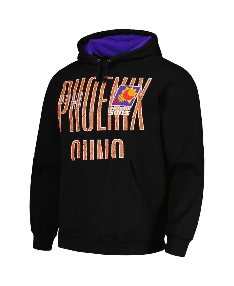 Men's Black Distressed Phoenix Suns Hardwood Classics OG 2.0 Pullover Hoodie