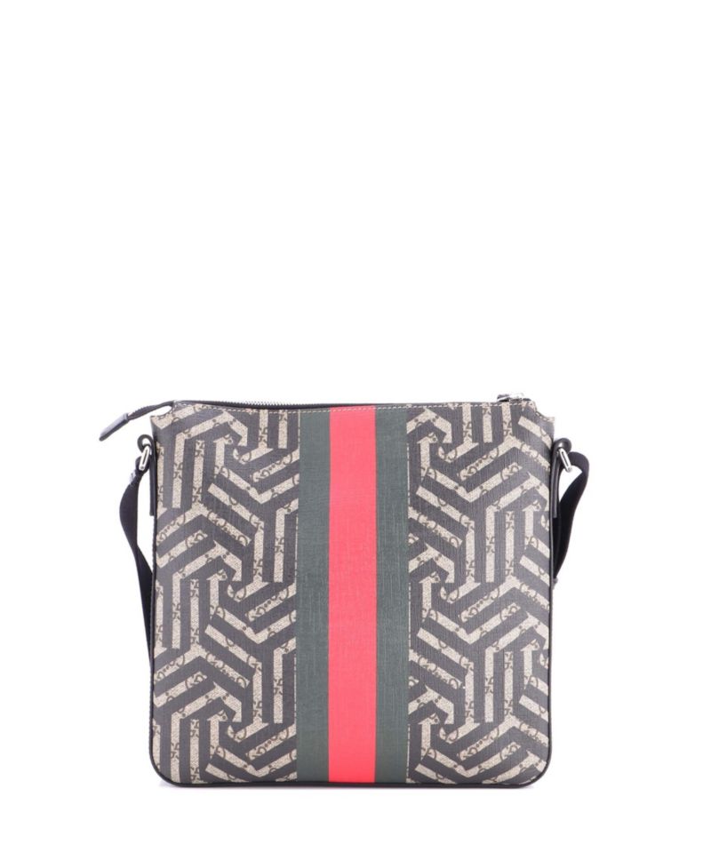 Medium Front Zip Messenger Caleido GG Coated Canvas