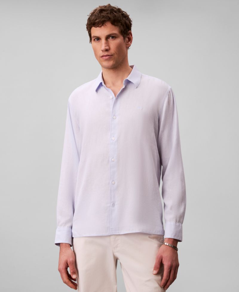 Men's Solid Linen-Blend Shirt