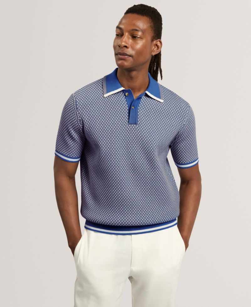 Men's Breame Masterfully Waffle Texture Regular-Fit Polo Shirt