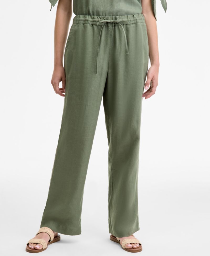 Women's 100% Linen Drawstring Pants