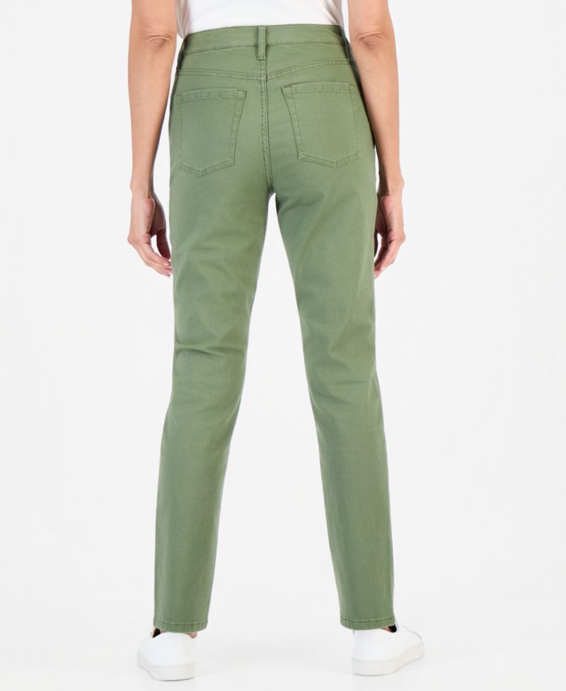 Women's Straight-Leg High Rise Twill Pants