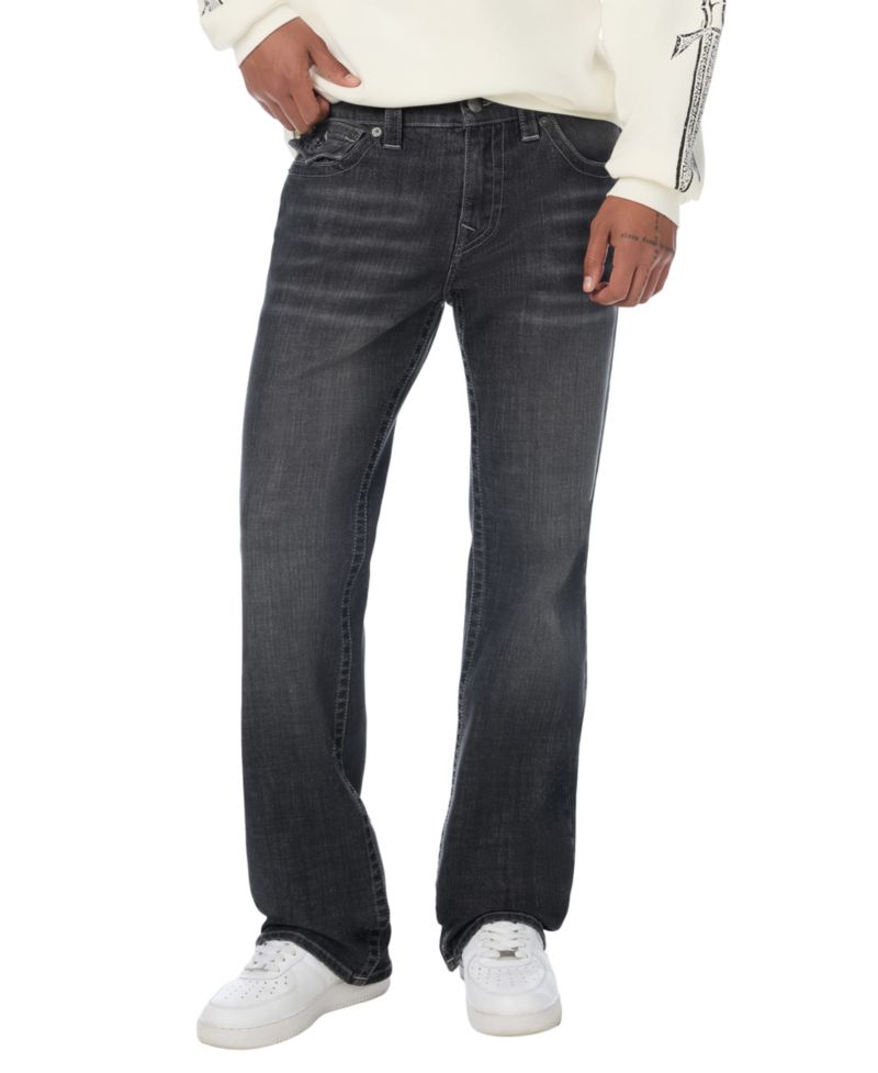 Men's Billy Graphic Flap Bootcut Dark-Wash Jeans