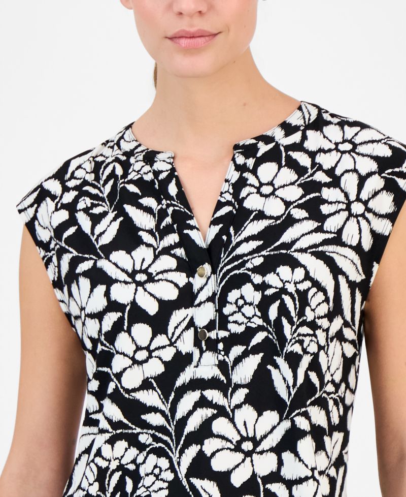 Petite Printed Short-Sleeve Top