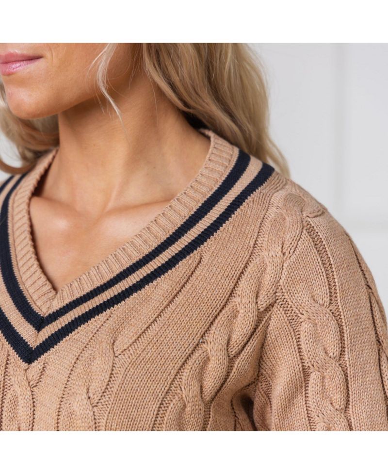 Women's Hope and Henry Long Sleeve V-Neck Cricket Sweater