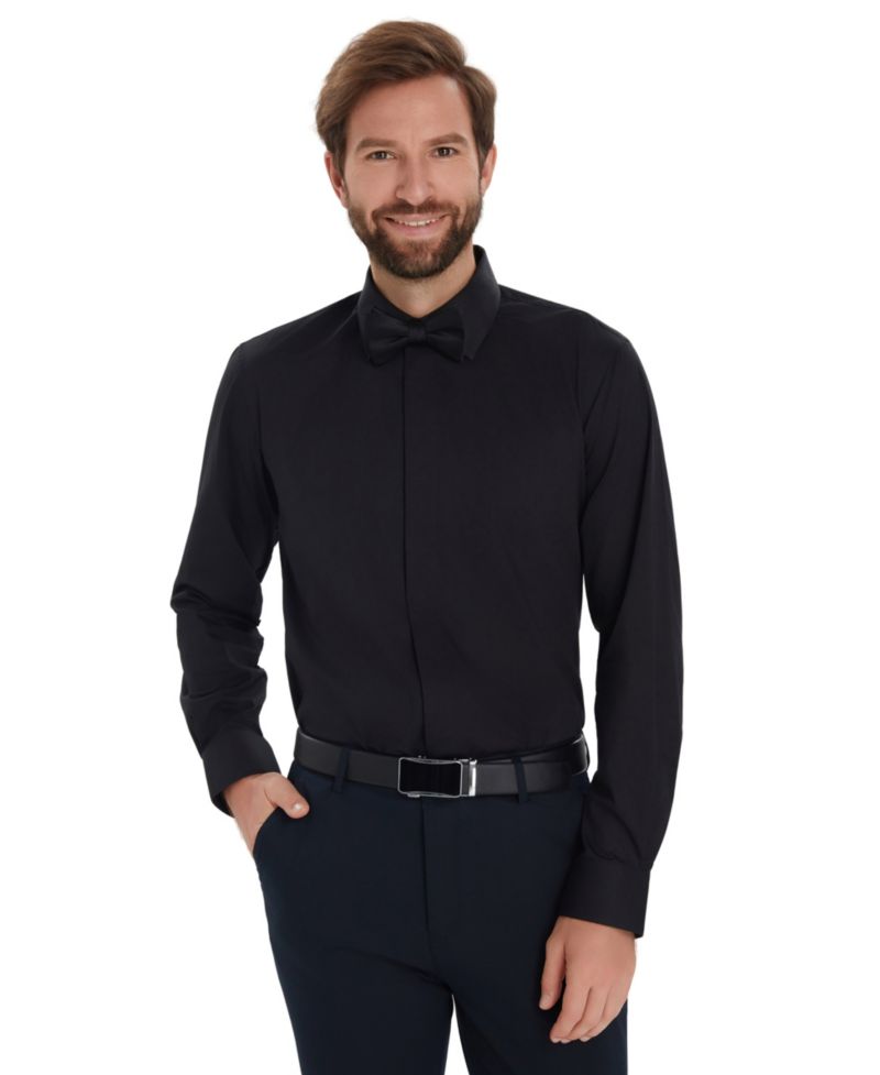 Men's Slim-Fit Formal Solid Dress Shirt