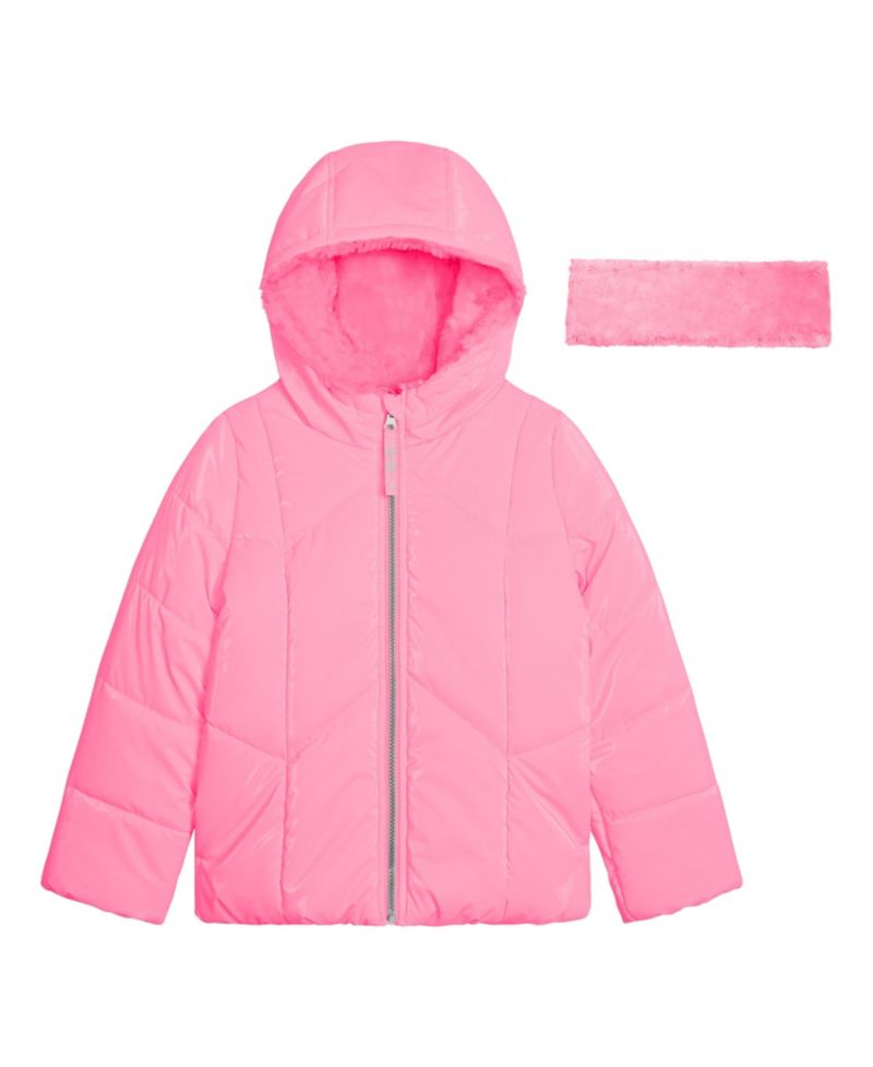 Girls 7-16 Reflective Shine Fashion Puffer Jacket