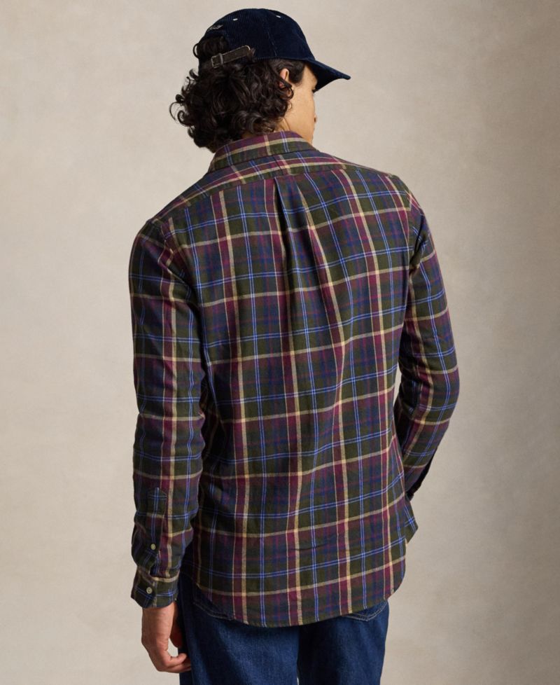 Men's Long-Sleeve Plaid Brushed Flannel Shirt