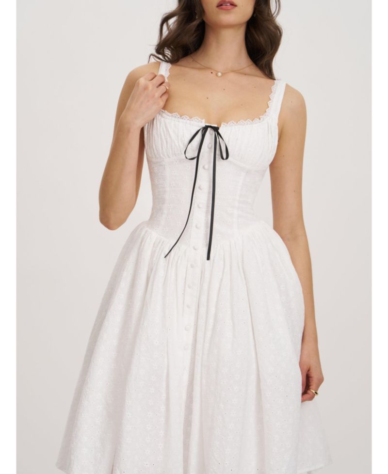 Women's Madison Cotton Eyelet Square Neck Dress