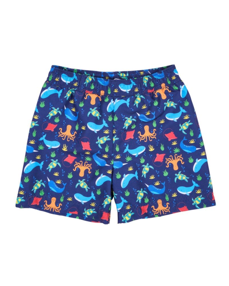 Baby Boy Under The Sea Print Swim Trunk