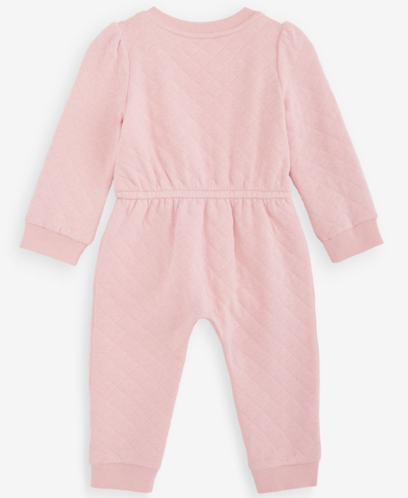 Baby Girls' 0M-24M Quilted Heart-Patch Coverall