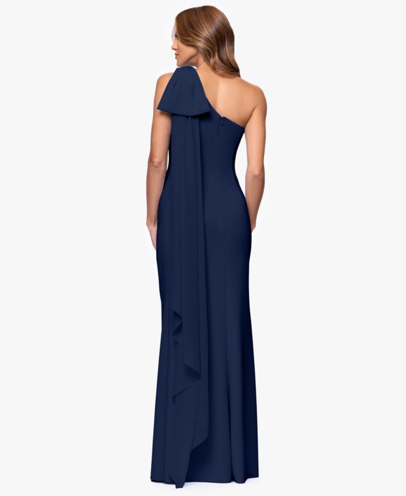 Petite One-Shoulder Ball Gown Dress