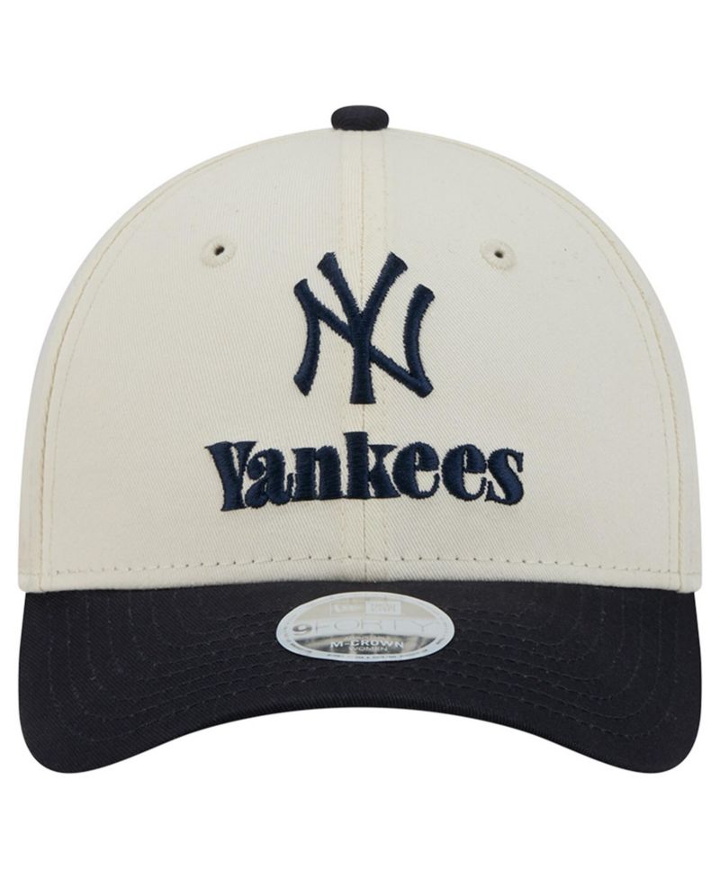 Women's Cream/Navy New York Yankees Primary 9FORTY M-Crown Adjustable Hat