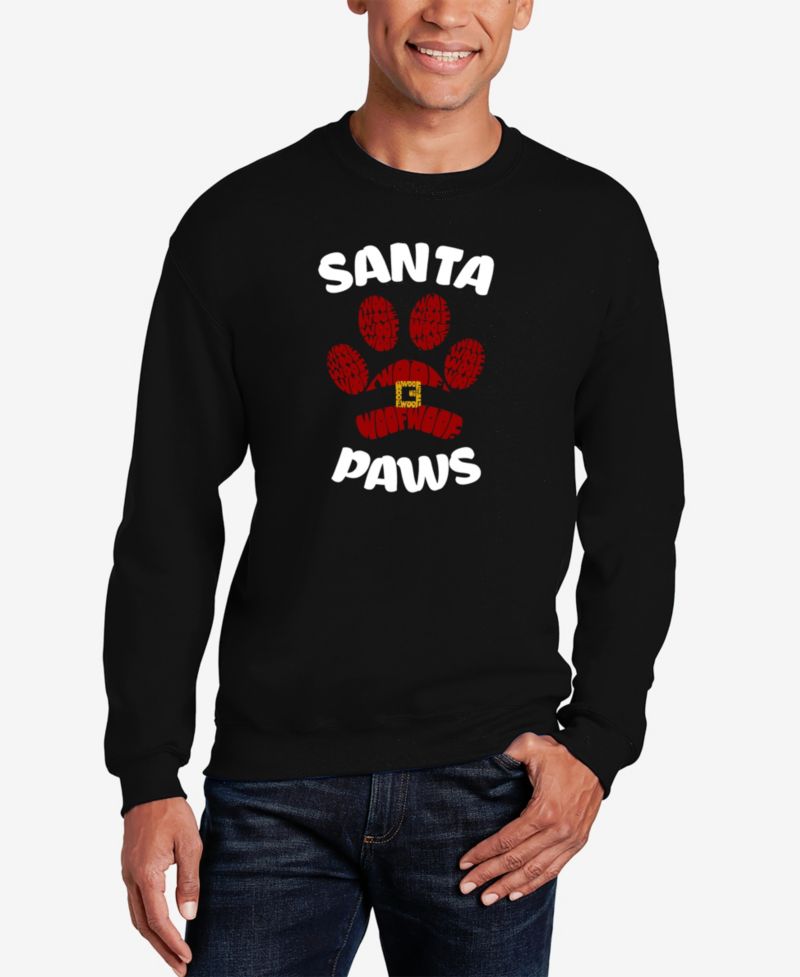 Men's Santa Paws Word Art Crewneck Sweatshirt