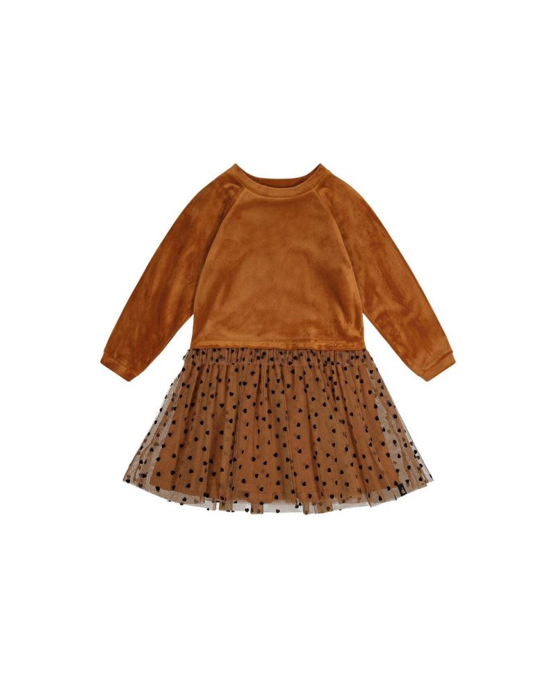 Little and Big Girl 6 - 14 Bi-Material Dress