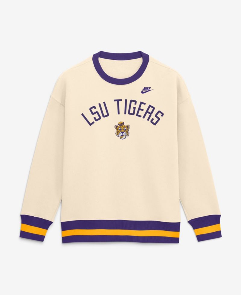 Women's Natural LSU Tigers Oversized Legacy Arch Phoenix Sweatshirt