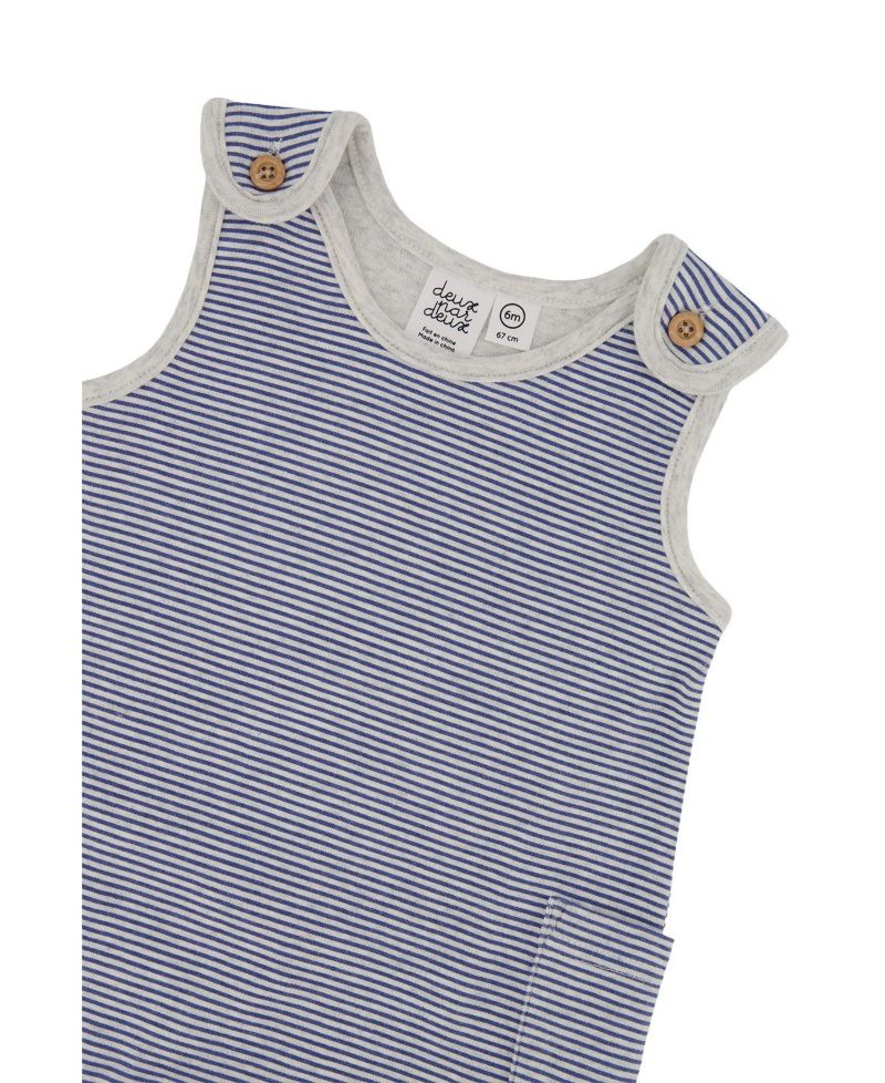 Baby Boy ( 3M to 24 M ) Cotton Onesie with Overalls Set Printed Transportation