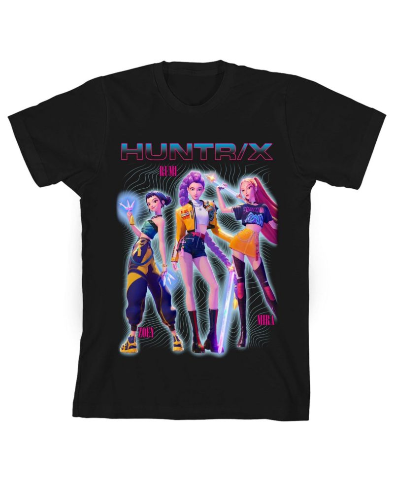 Group Shot Youth Black Crew Neck Short Sleeve T-shirt