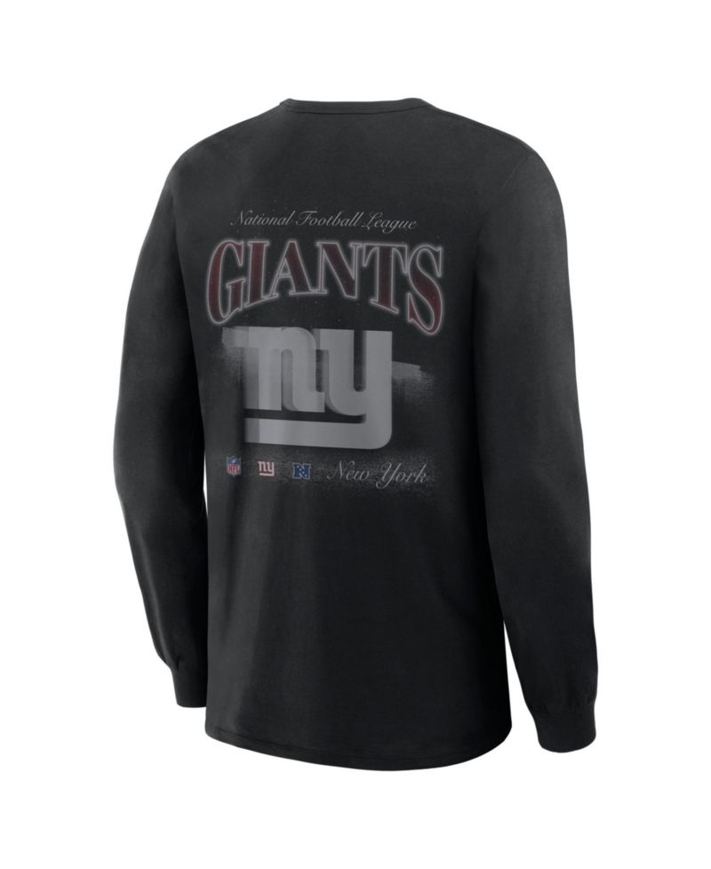 Men's New York Giants Midnight Falls Long-Sleeve Crewneck Classic-Fit T-Shirt