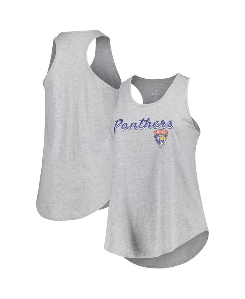 Women's Heather Gray Florida Panthers Plus Size Racerback Tank Top