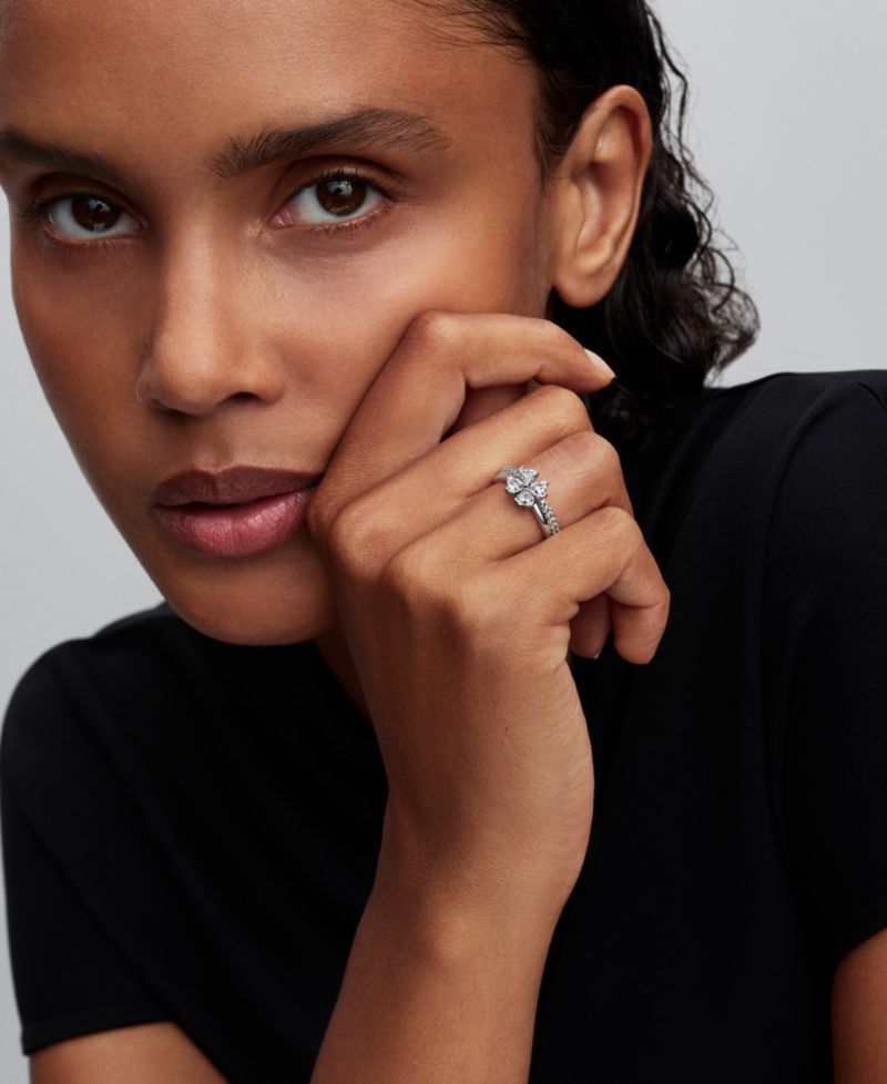 Sparkling Lucky Clover Splittable Ring