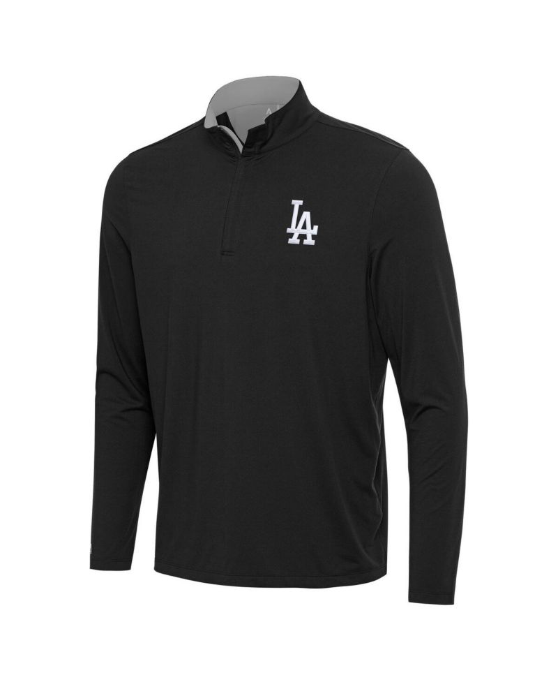 Men's Black Los Angeles Dodgers Content Quarter-Zip Hoodie