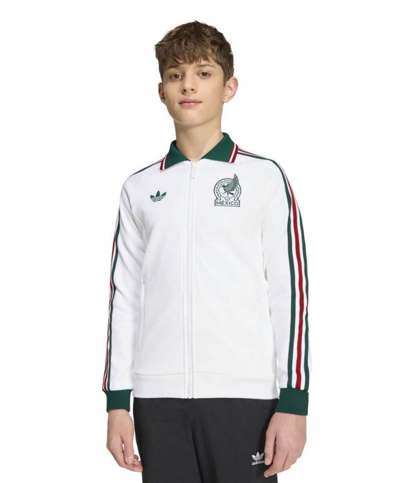 Big Boys and Girls White Mexico National Team Away Full-Zip Anthem Jacket