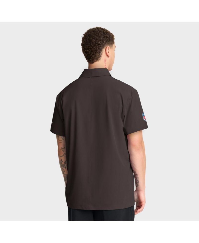 Men's Brown Cleveland Browns Sideline Woven Dri-FIT Polo Shirt