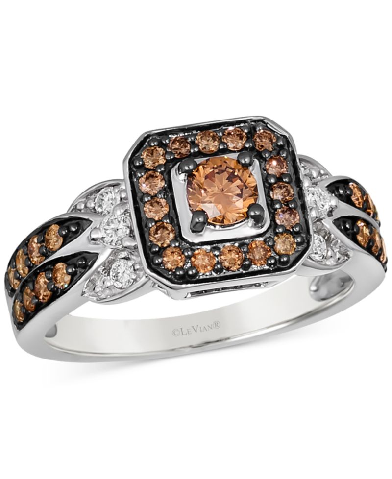 Chocolate Diamond® (5/8 ct. t.w.) & Nude Diamond™ (1/8 ct. t.w.) Ring in 14k Vanilla Gold