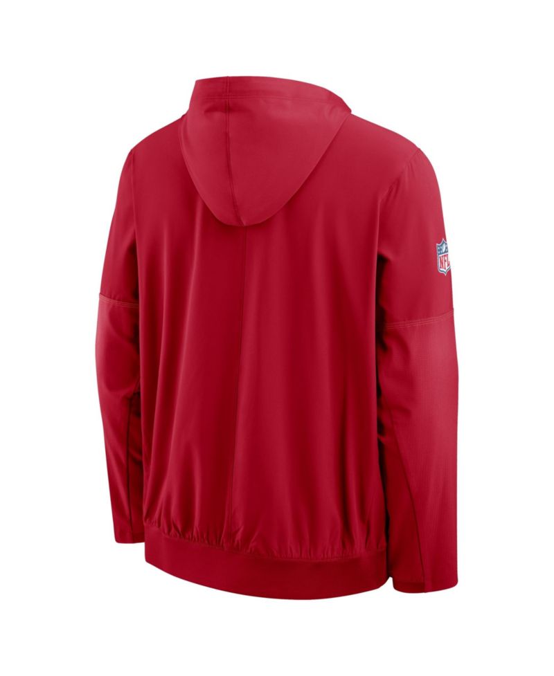 Men's Scarlet San Francisco 49ers Sideline Anorak Half-Zip Hooded Jacket
