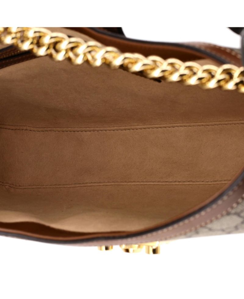 Medium Padlock Chain Shoulder Bag GG Coated Canvas with Leather