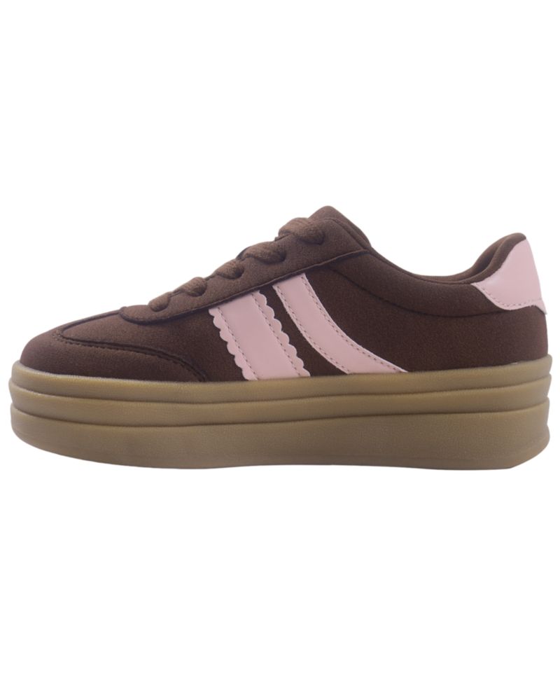 Girls' Tri Geselle Platform Heart Charm Lace-Up Sneakers