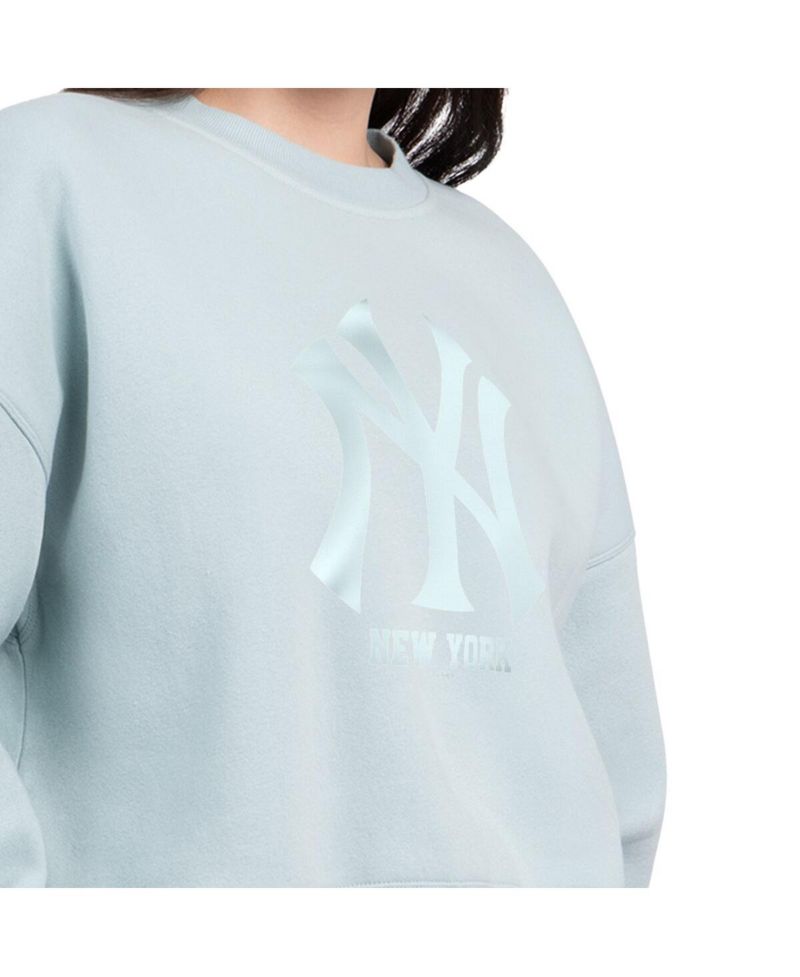Women's Mint New York Yankees Pastels Boxy Fleece Sweatshirt