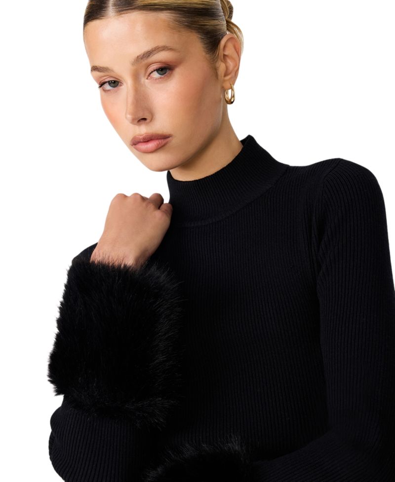 Riello Long-Sleeve Mock Neck Mini Dress