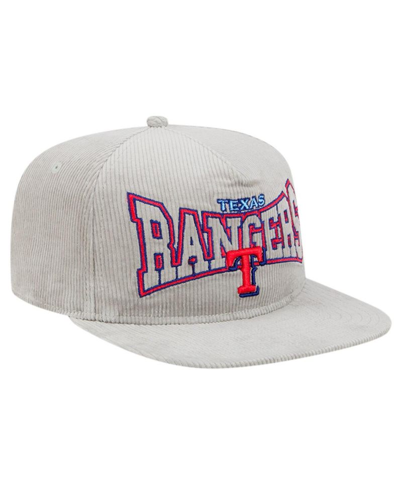 Men's Gray Texas Rangers Corduroy Golfer Snapback Hat
