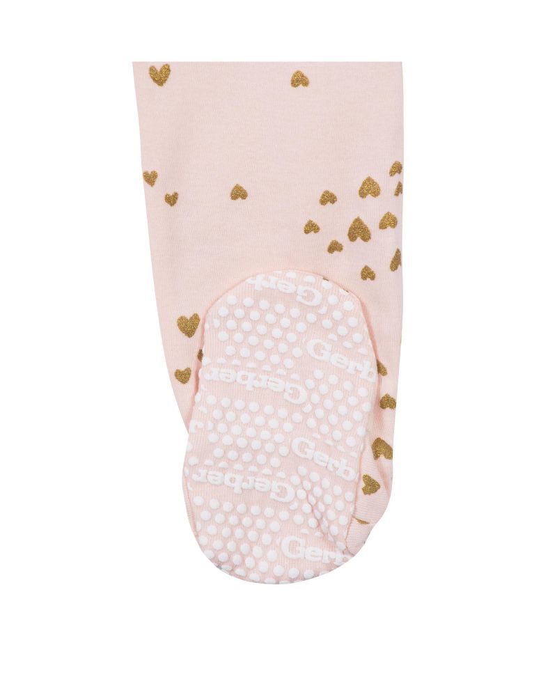 Baby Girls 2-Pack Snug Fit Footed Cotton Pajamas, Love, 0-3 Months